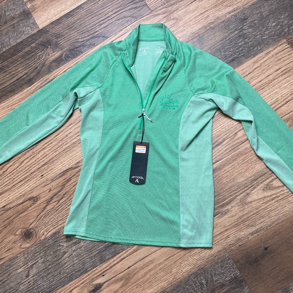 NWT Antigua Apparel Women’s Performance Golf 1/4 Zip  Pullover Green Size M
